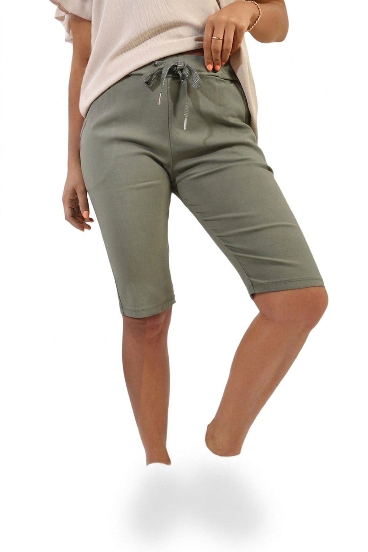 Eloisa Cargo Pocket Trouser With Drawstring - Khaki