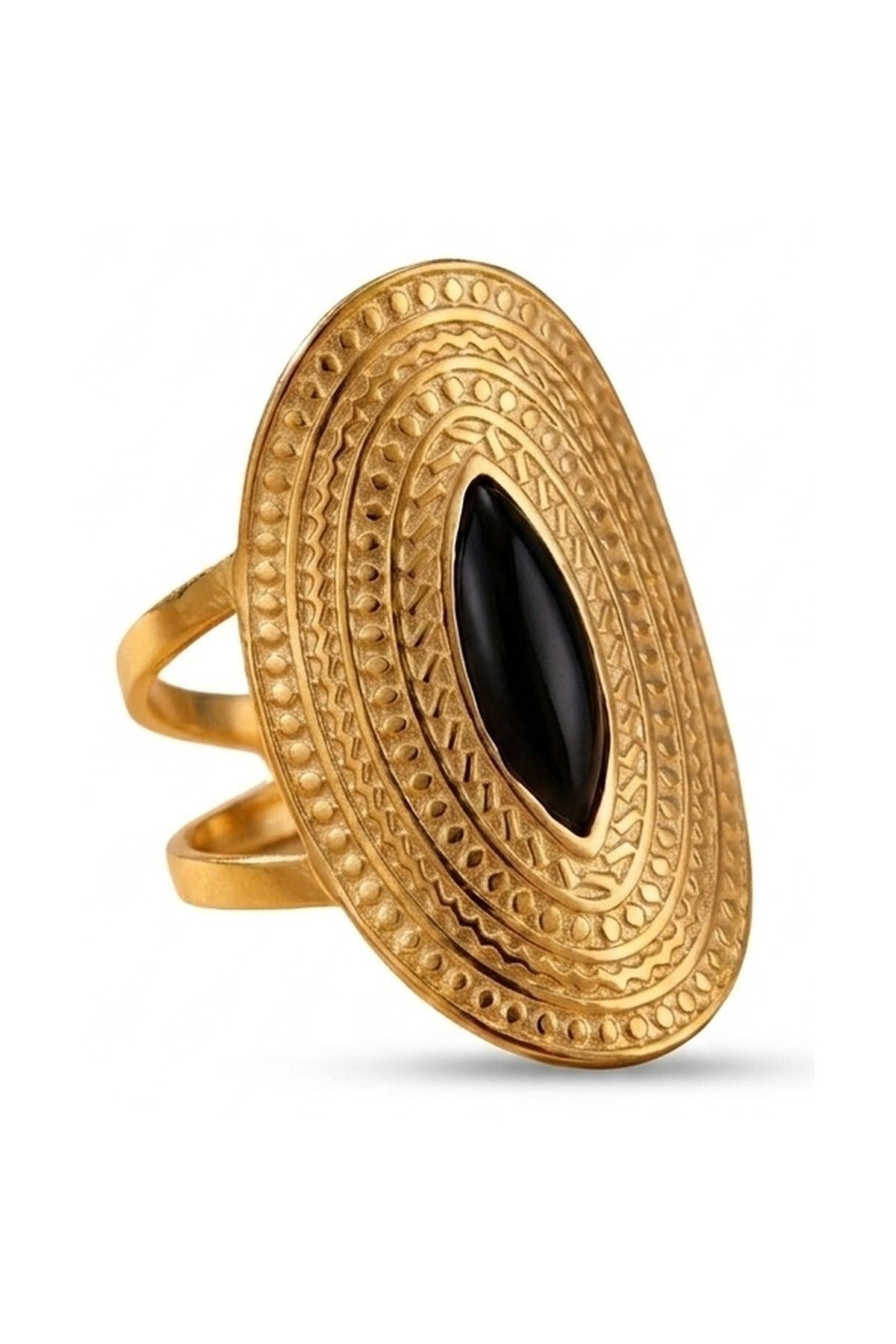Emaar Oval Open Ring - Gold_wb