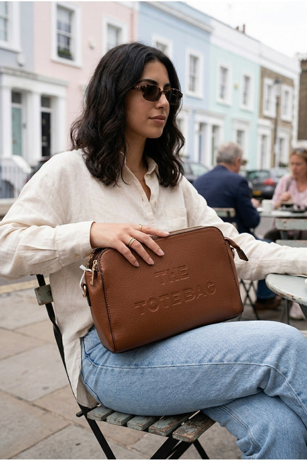 Saoirse Pebbled Faux Leather Camera Bag - Brown