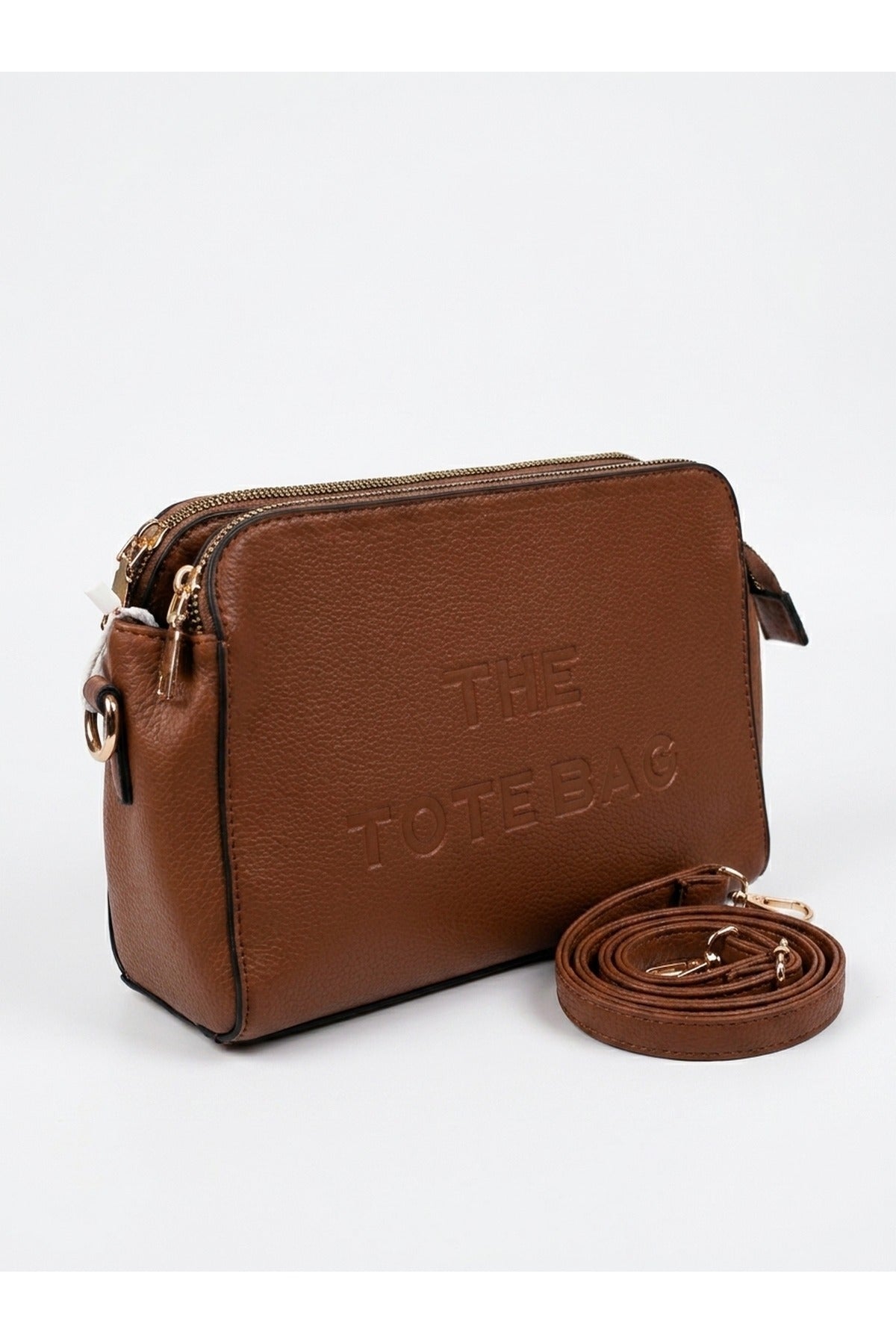 Saoirse Pebbled Faux Leather Camera Bag - Brown