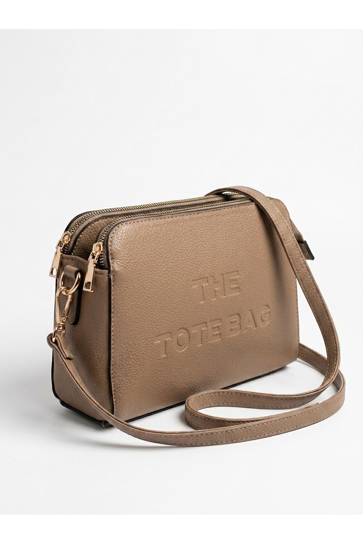 Saoirse Pebbled Faux Leather Camera Bag - Khaki