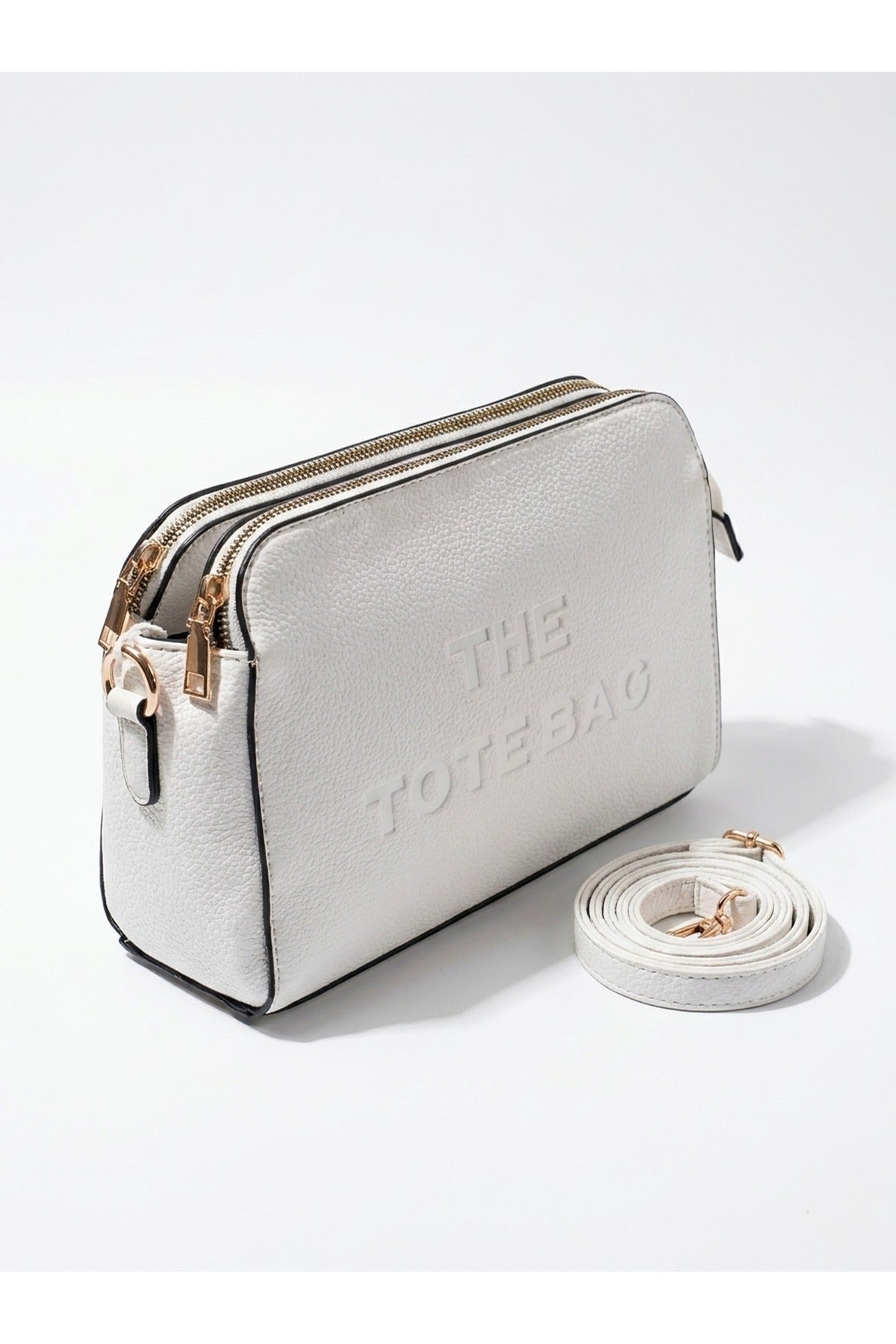 Saoirse Pebbled Faux Leather Camera Bag - White
