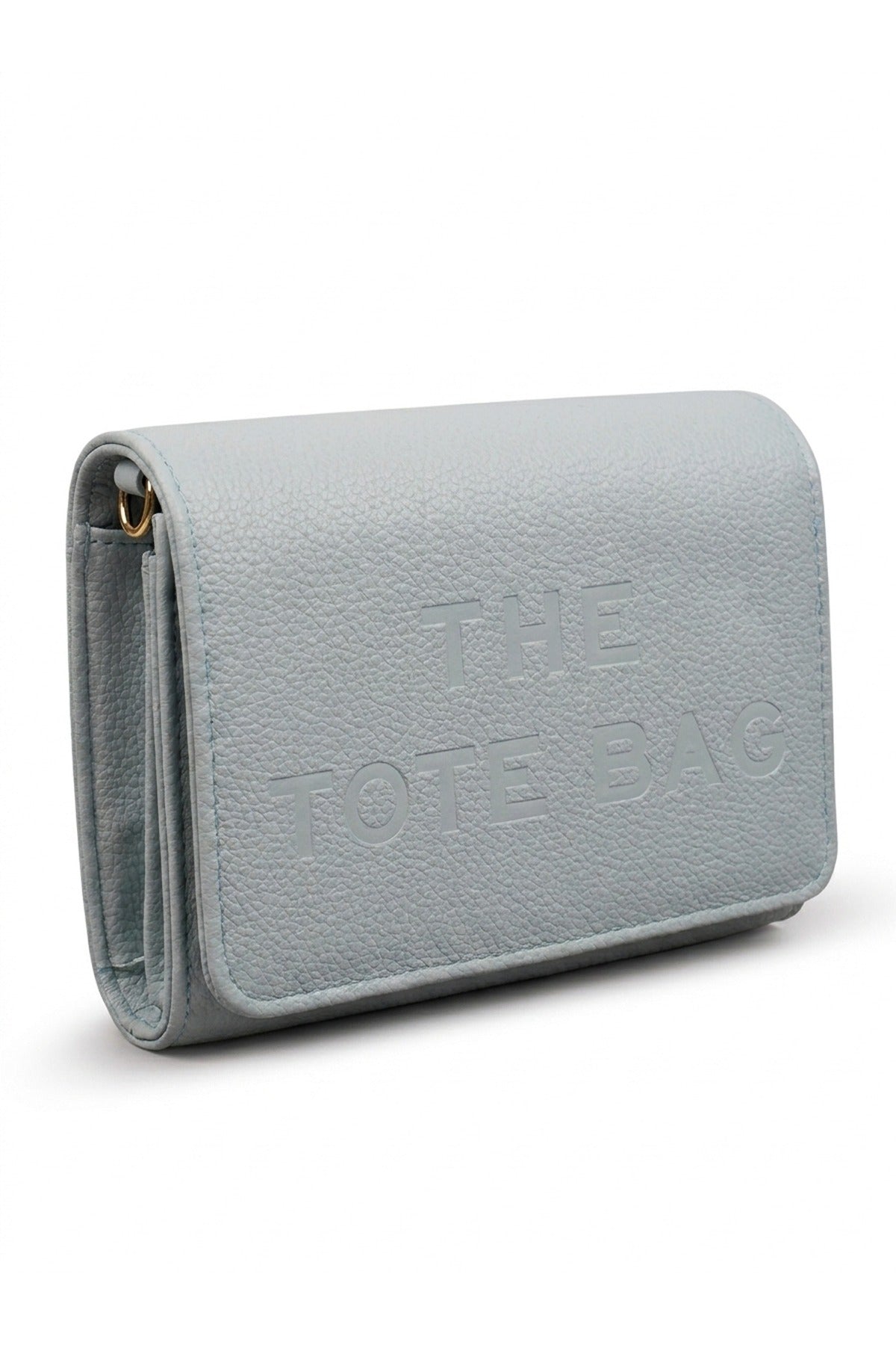 Constance Pebbled Faux Leather Text Bag - Blue