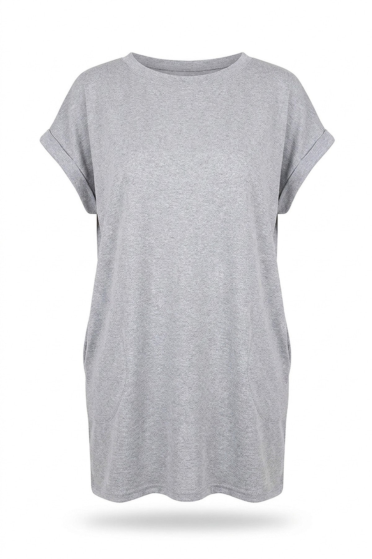 Esme Short Sleeve With Front Pockets Top - Grey_wb