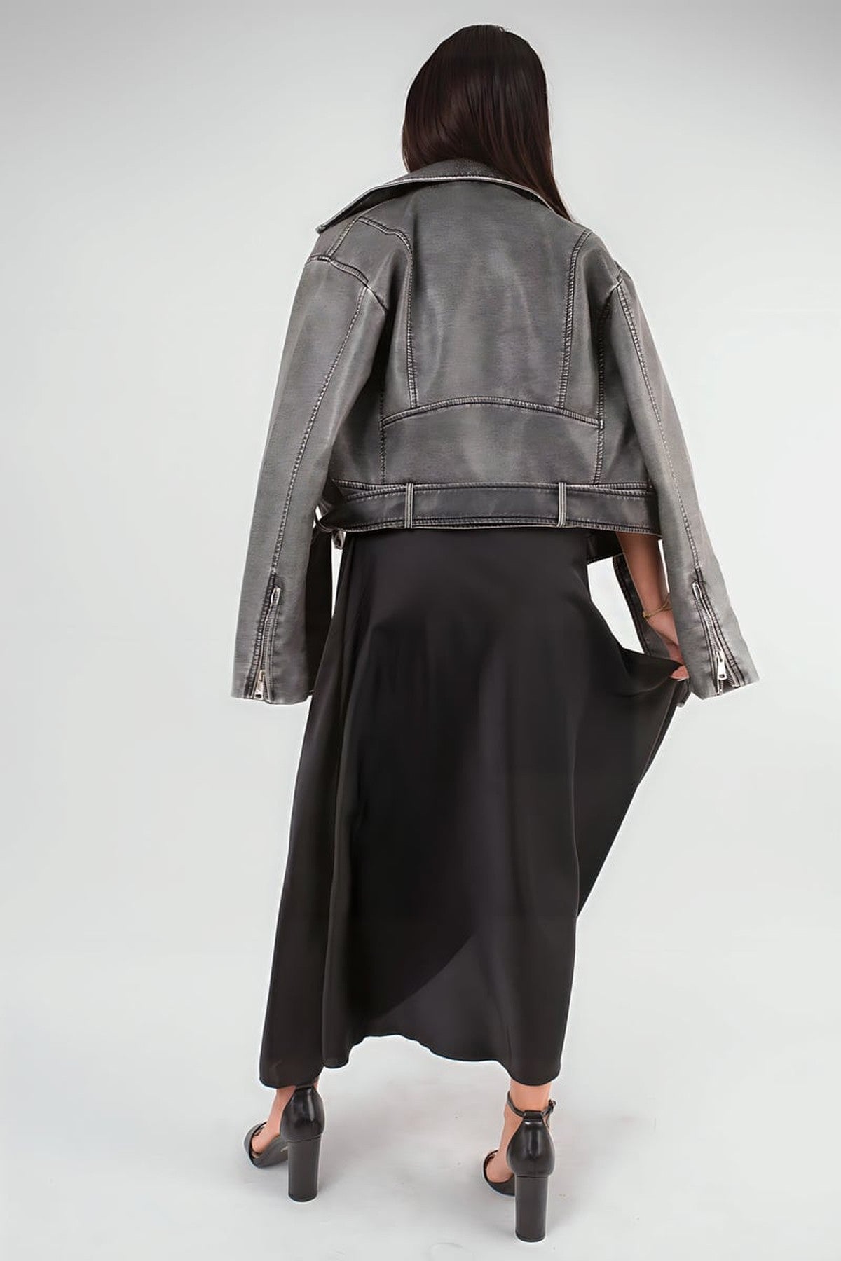Estella Lightweight High Waisted Maxi Skirt - Black