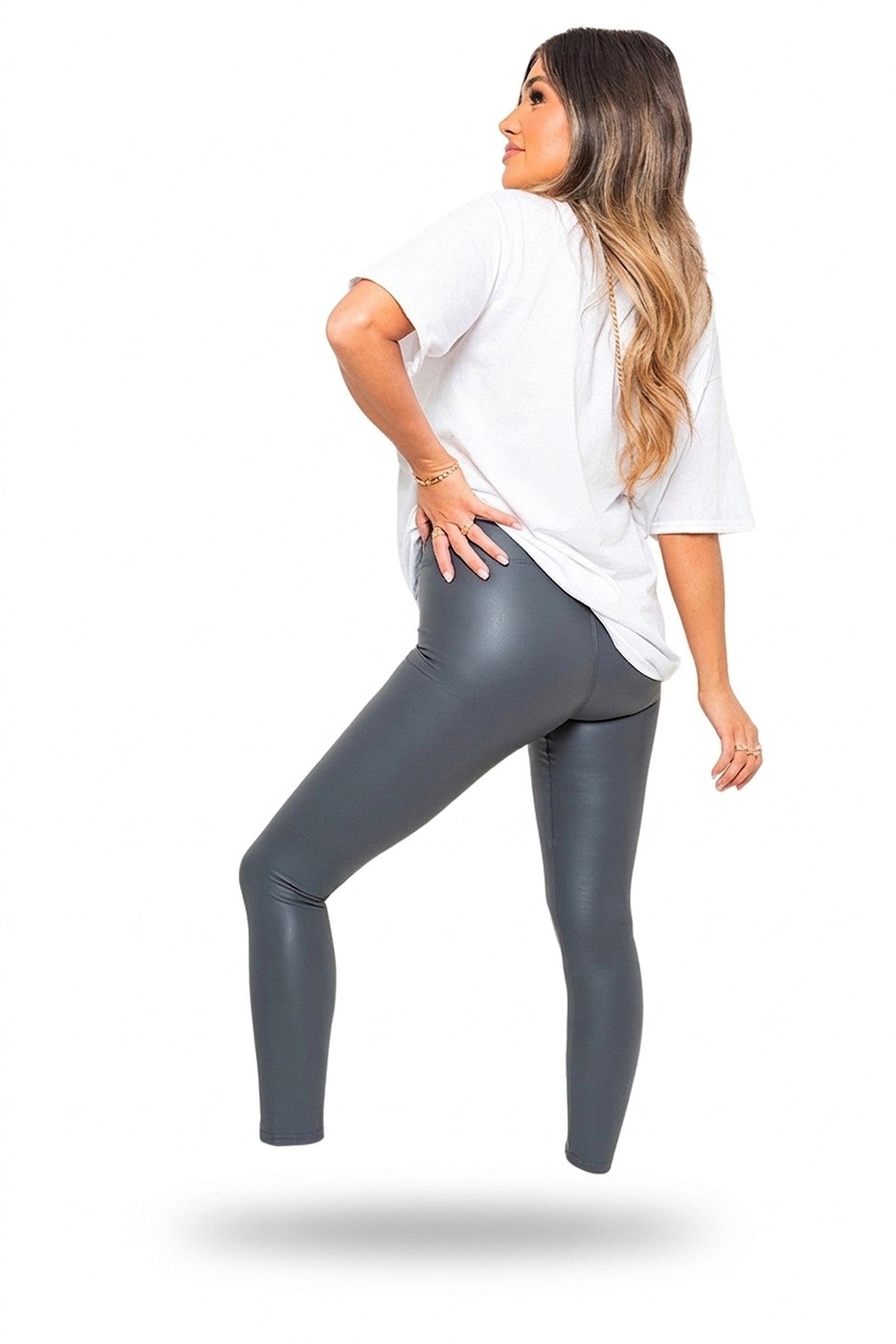 Eunice Faux Leather Leggings - Grey_wb