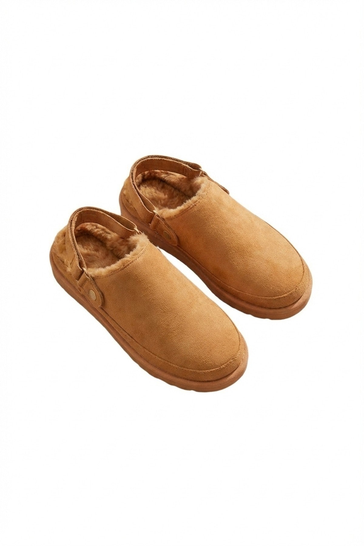 Niraya Faux Suede Slingback Mule Sandals With Cuff Strap - Camel