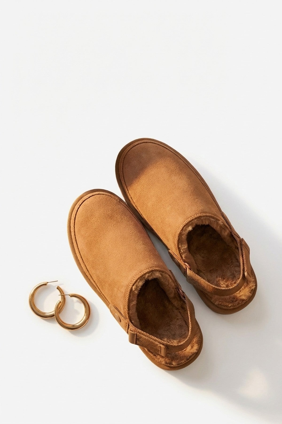 Niraya Faux Suede Slingback Mule Sandals With Cuff Strap - Khaki