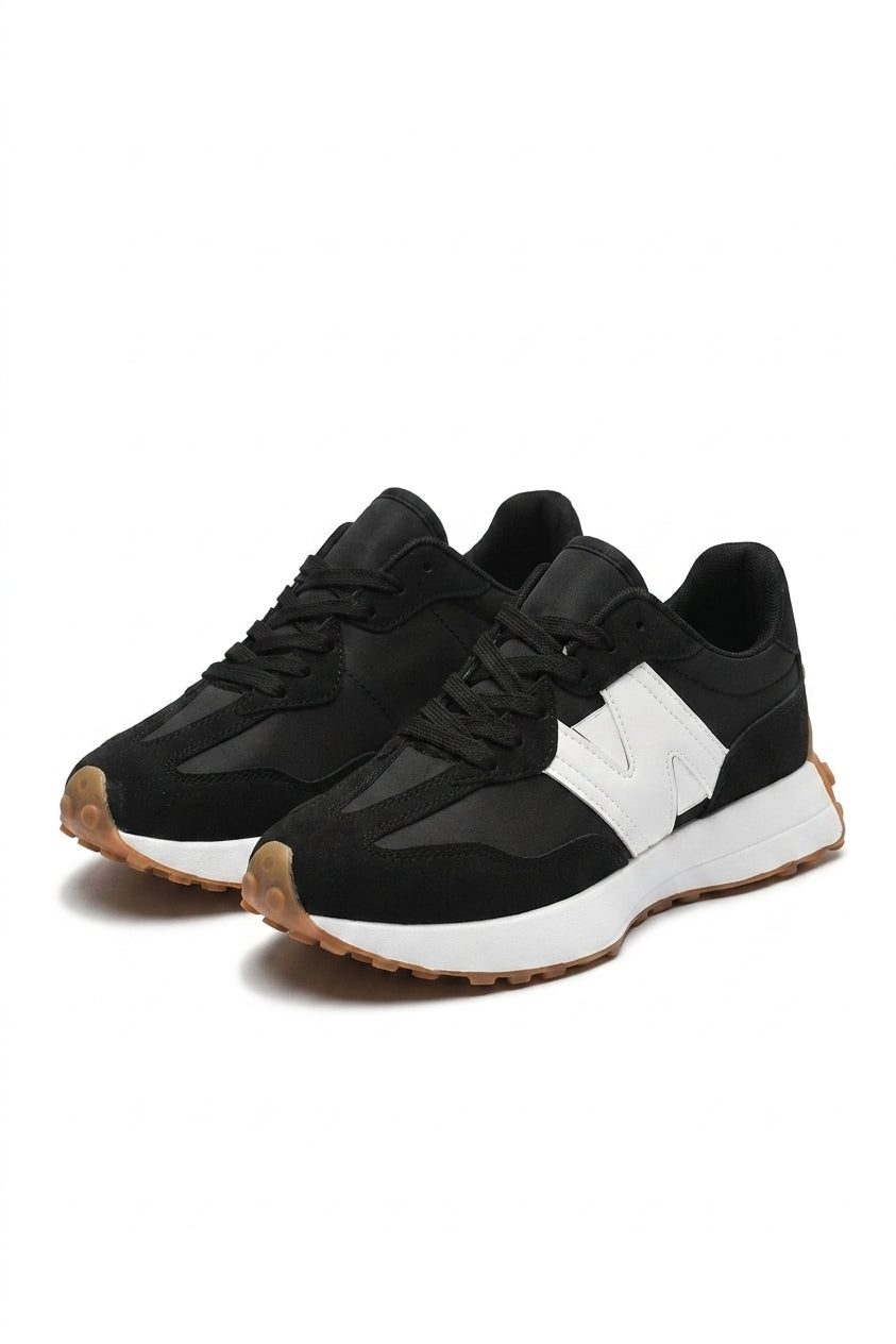 Gabriela Low Top Lace Up Trainers - Black