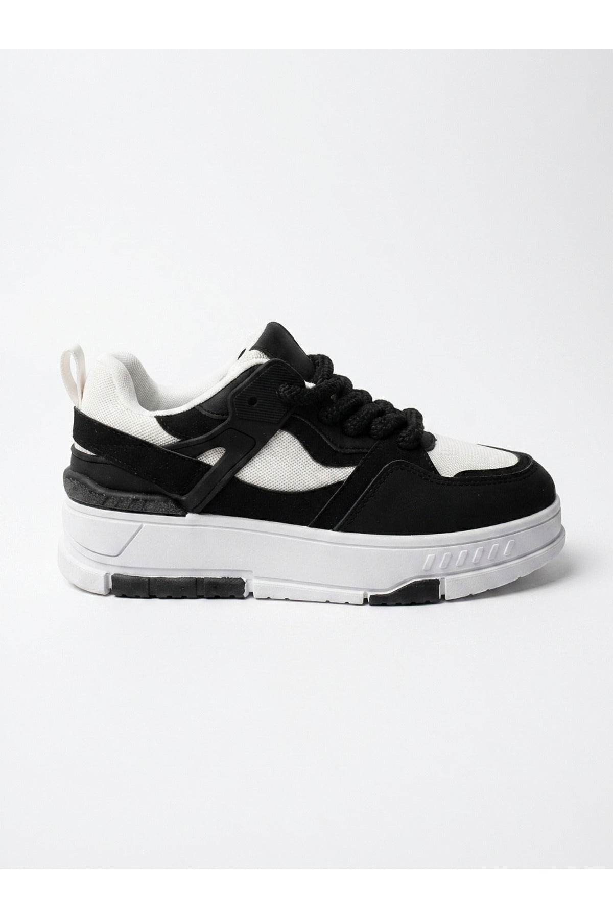 Genevieve Monochrome Chunky Sole Trainers - Black