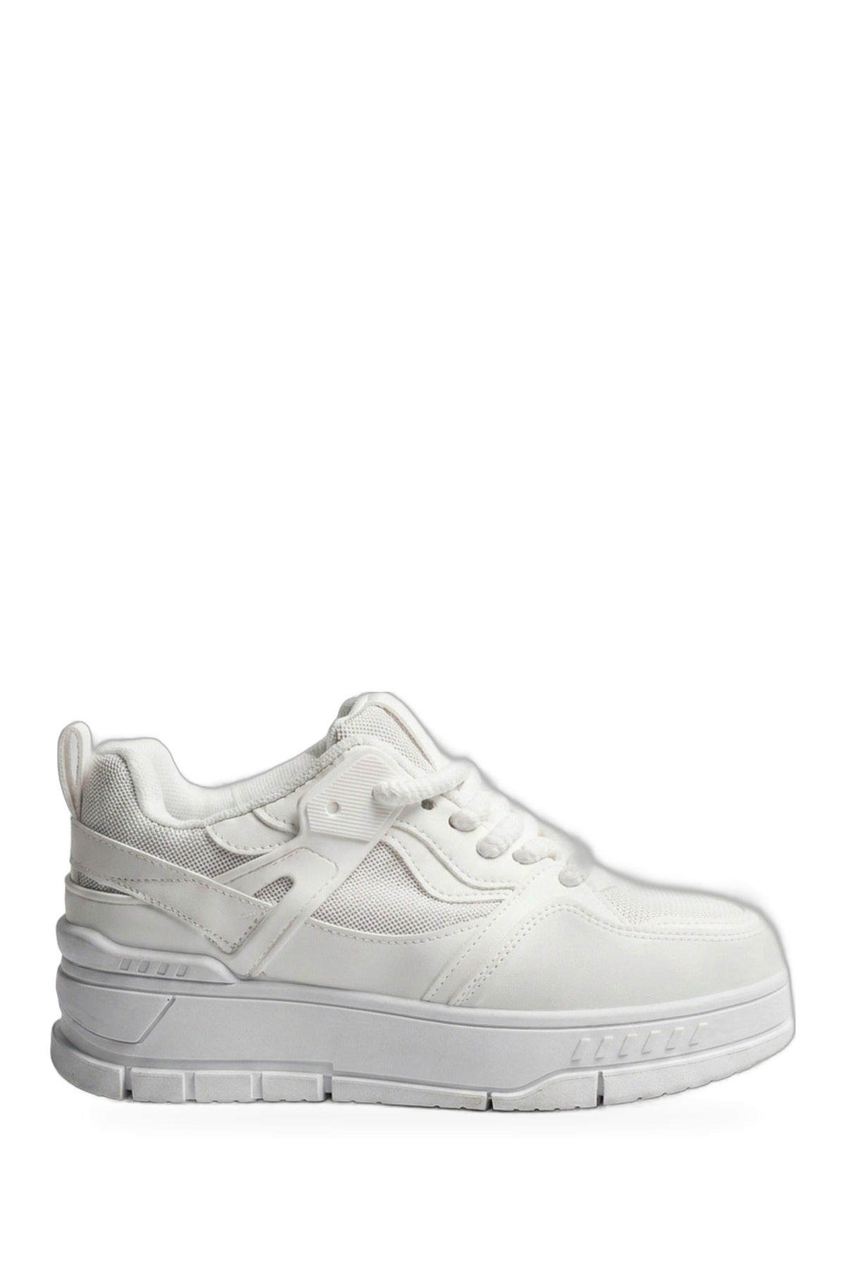 Genevieve Monochrome Chunky Sole Trainers - White