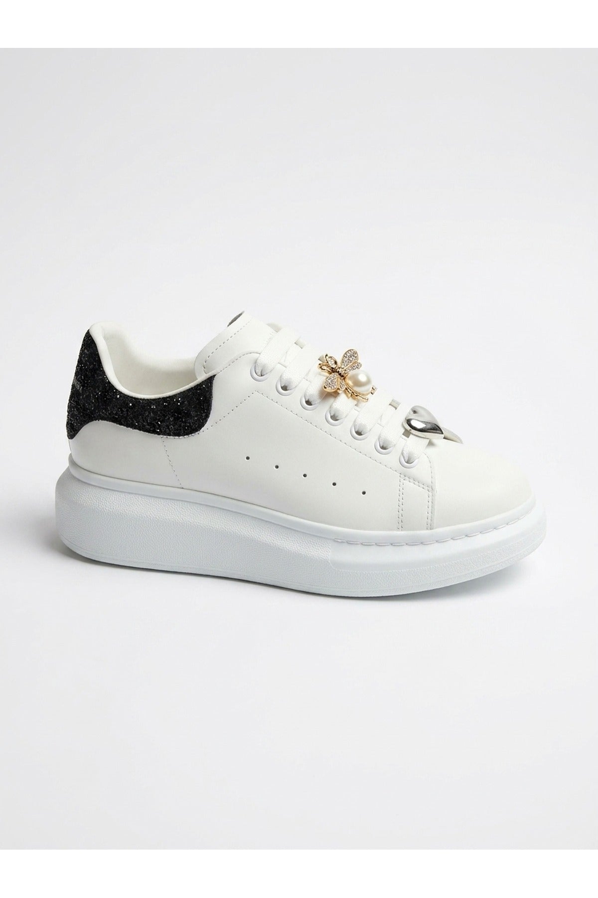 Sloane White Platform Trainers - Black