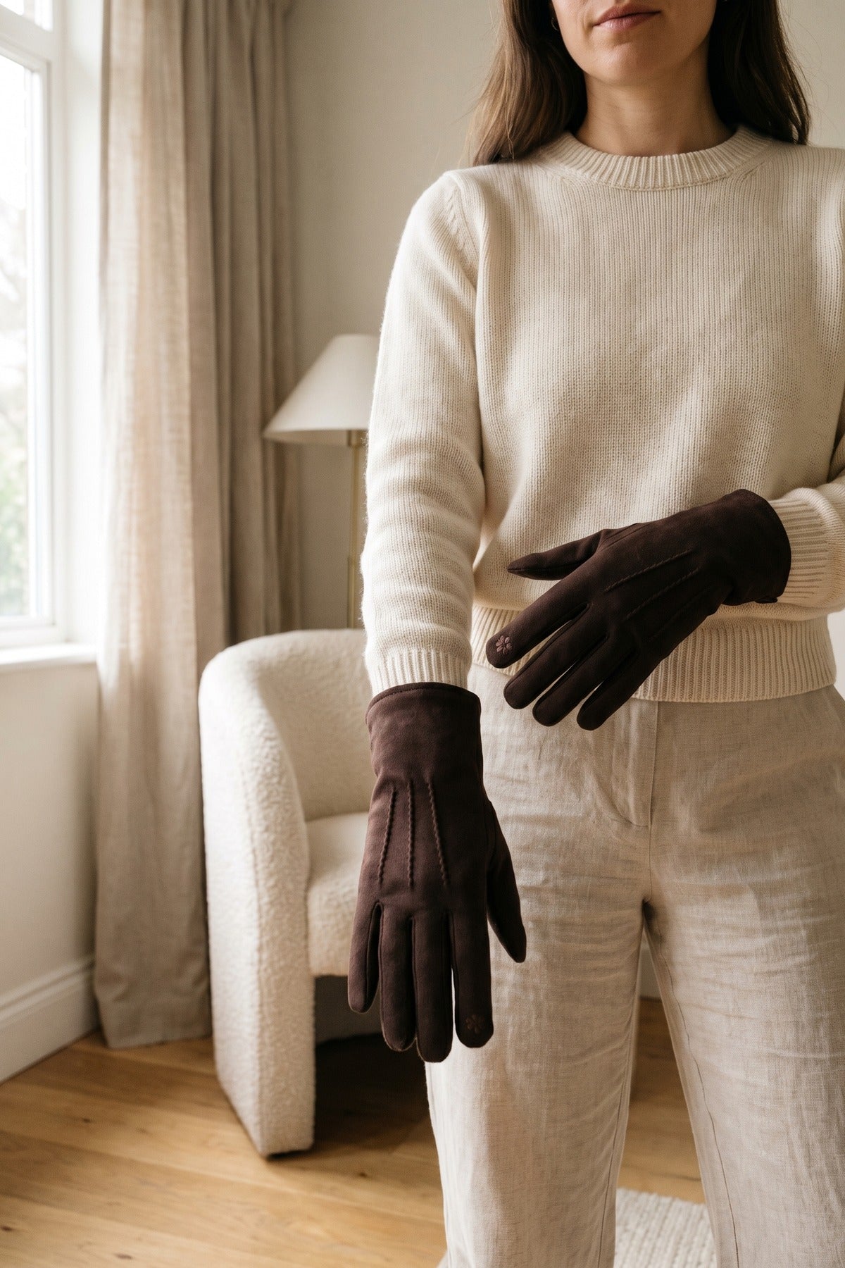 Vittoria Plain Touch Screen Gloves - Brown