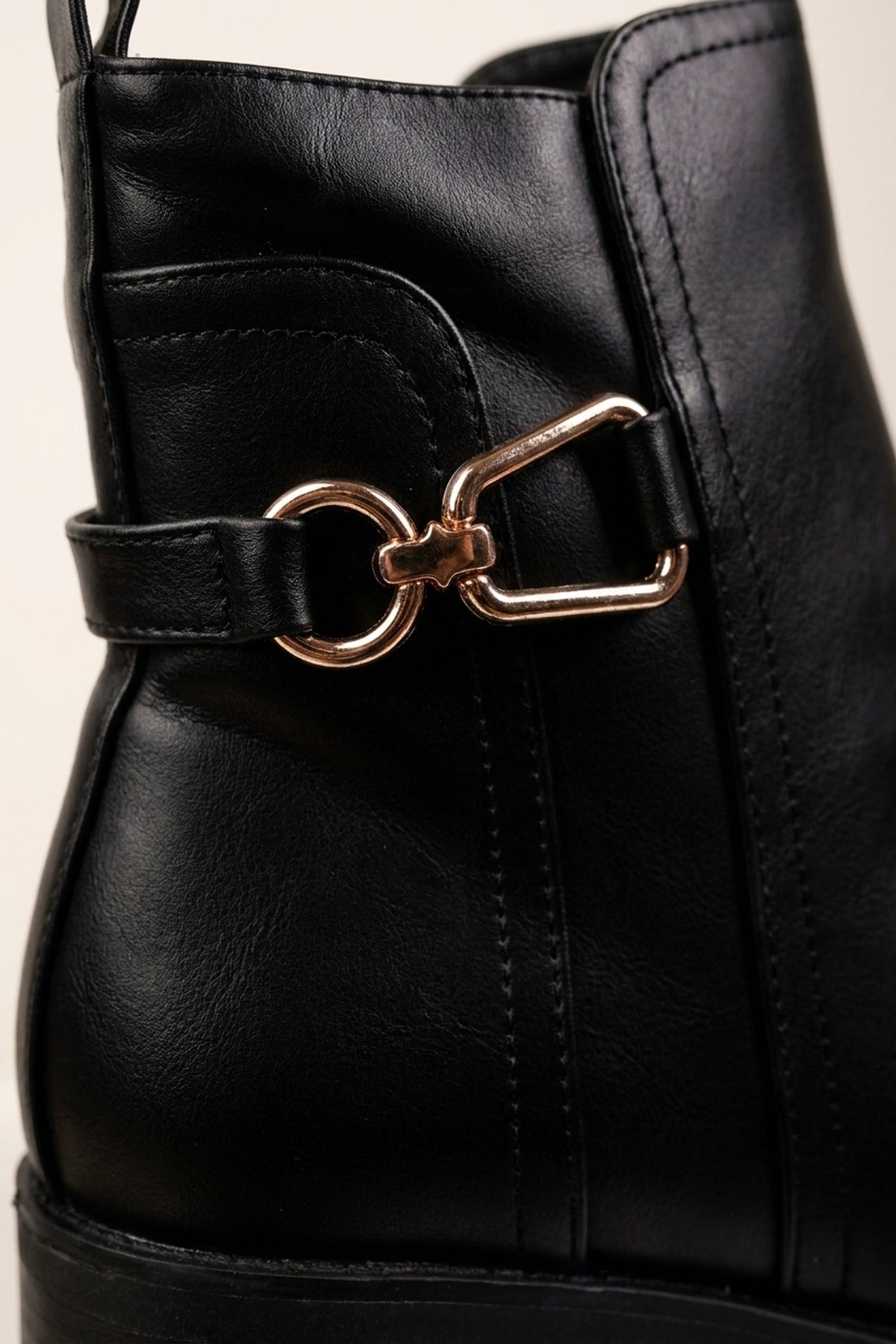 Edie Gold Hardware Ankle Boots - Black