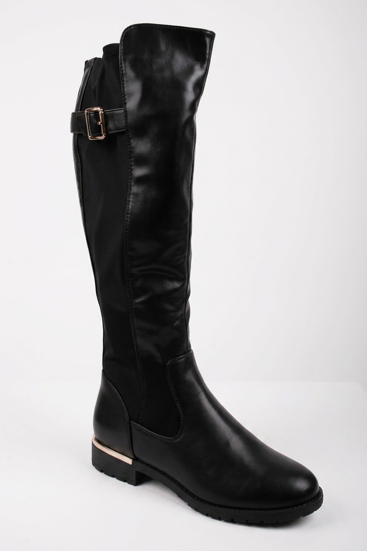 Edie Knee High Riding Boots - Black