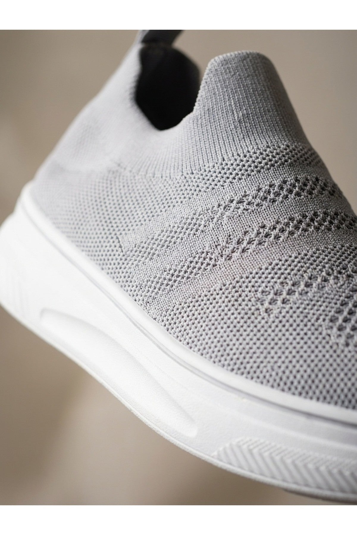 Grace Knit Slip On Trainers - Grey