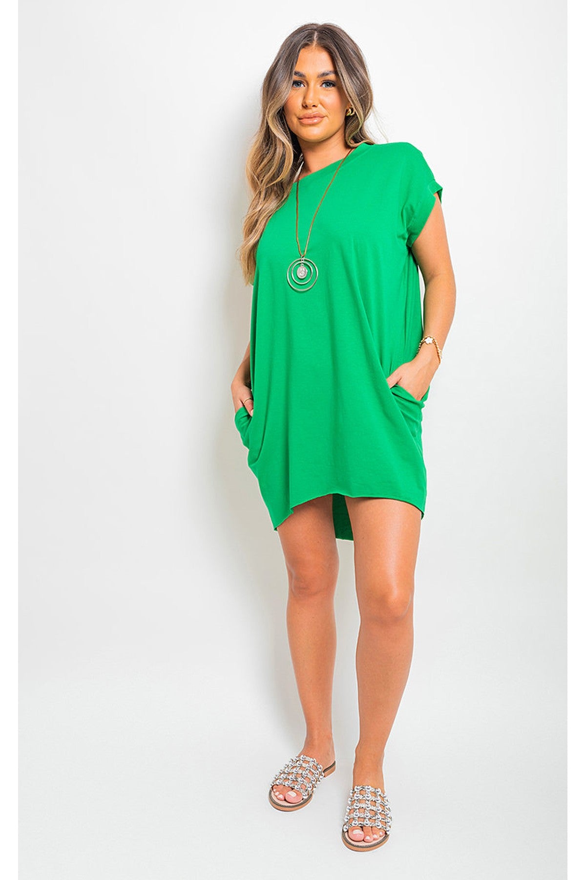 Esme Short Sleeve With Front Pockets Top - Green