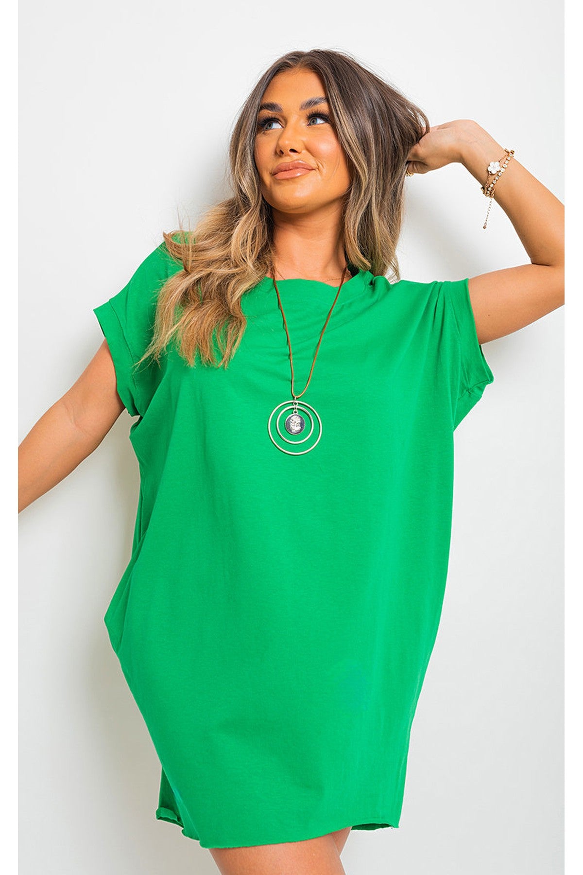 Esme Short Sleeve With Front Pockets Top - Green