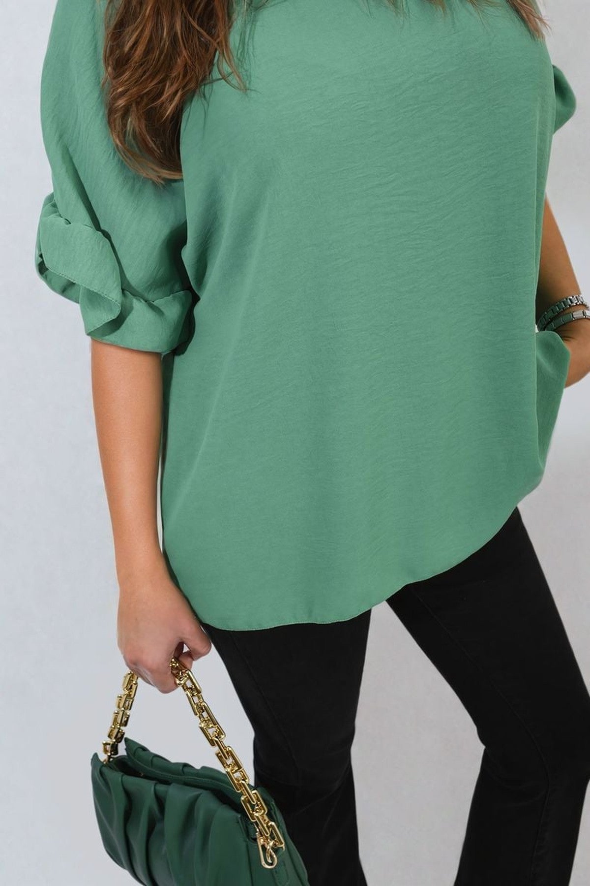 Alexandra Frill Sleeve Top - Green