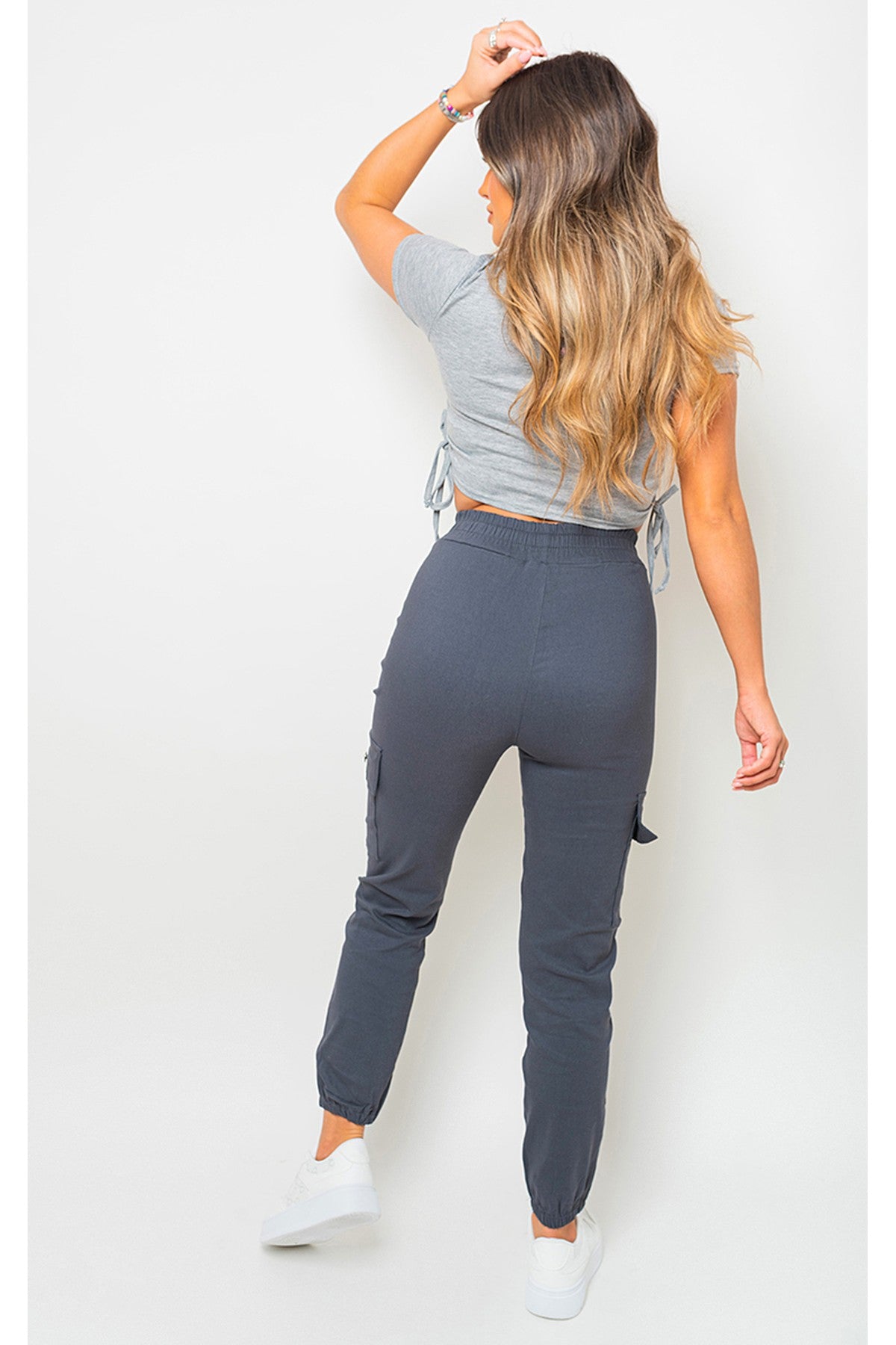 Sylvie Pocket Side Cargo Trouser - Grey