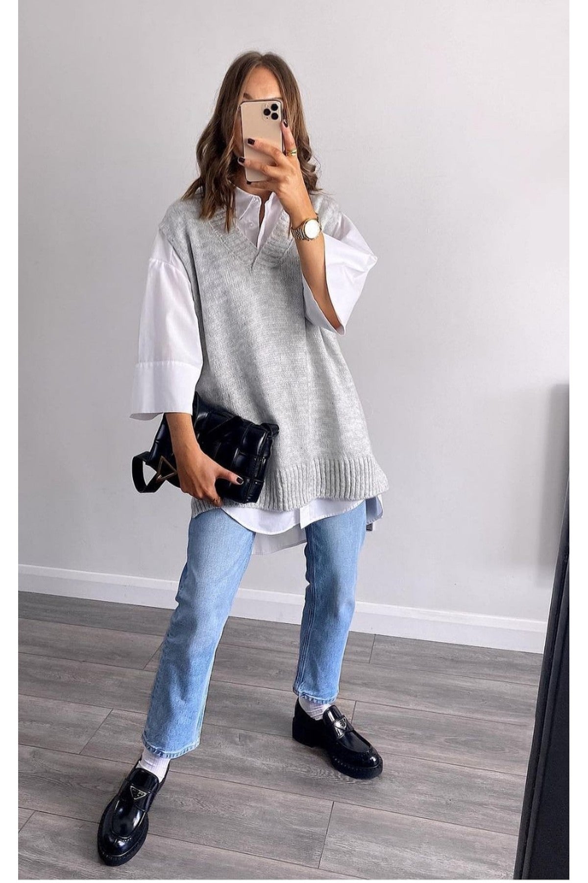 Lois Sleeveless Knitted Vest - Grey