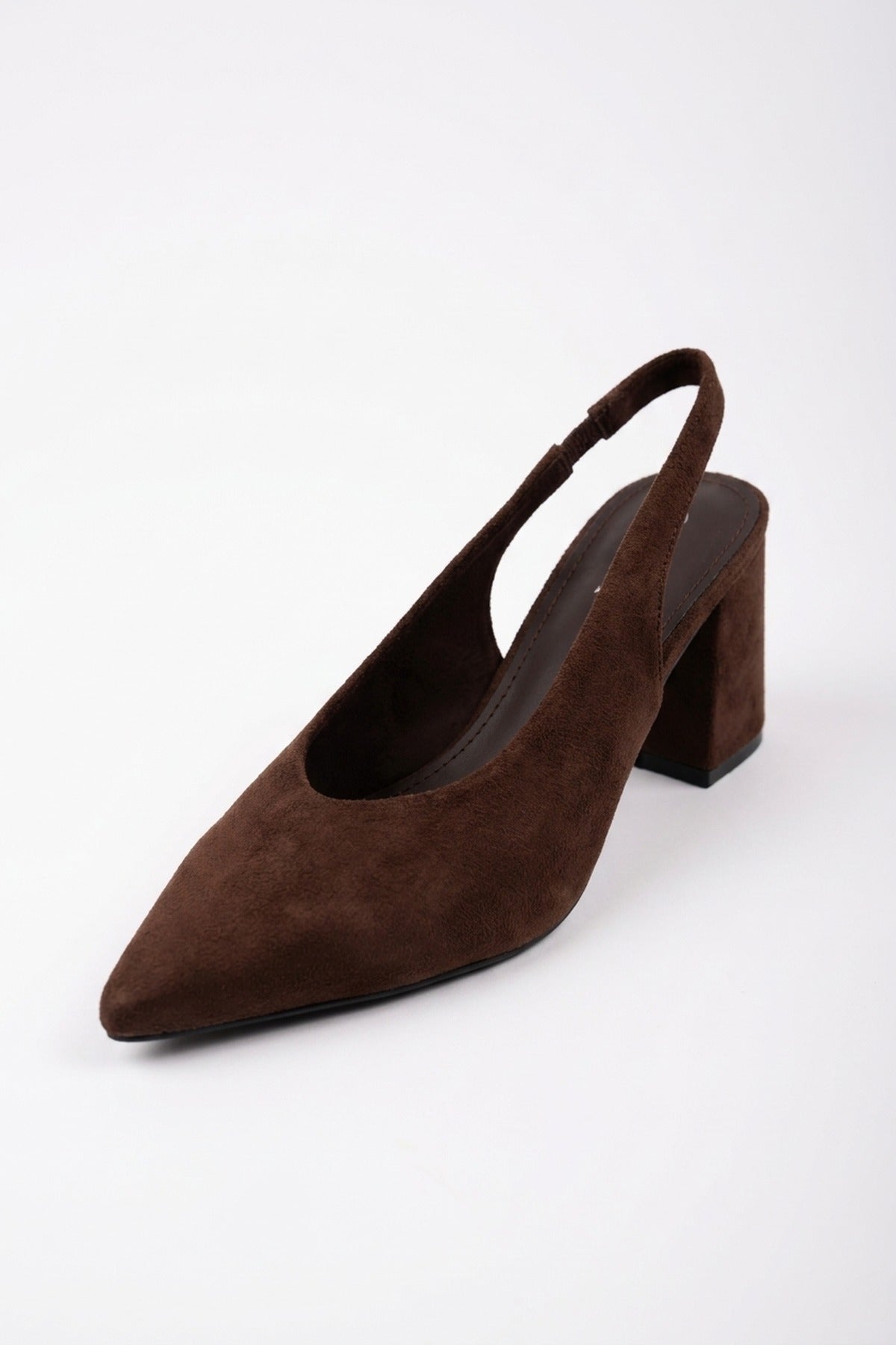Saoirse Faux Suede Pointed Toe Heels - Brown