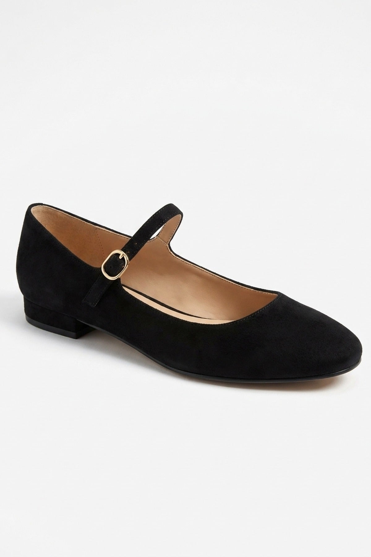 Constance Faux Suede Mary Jane Ballet Flats - Black