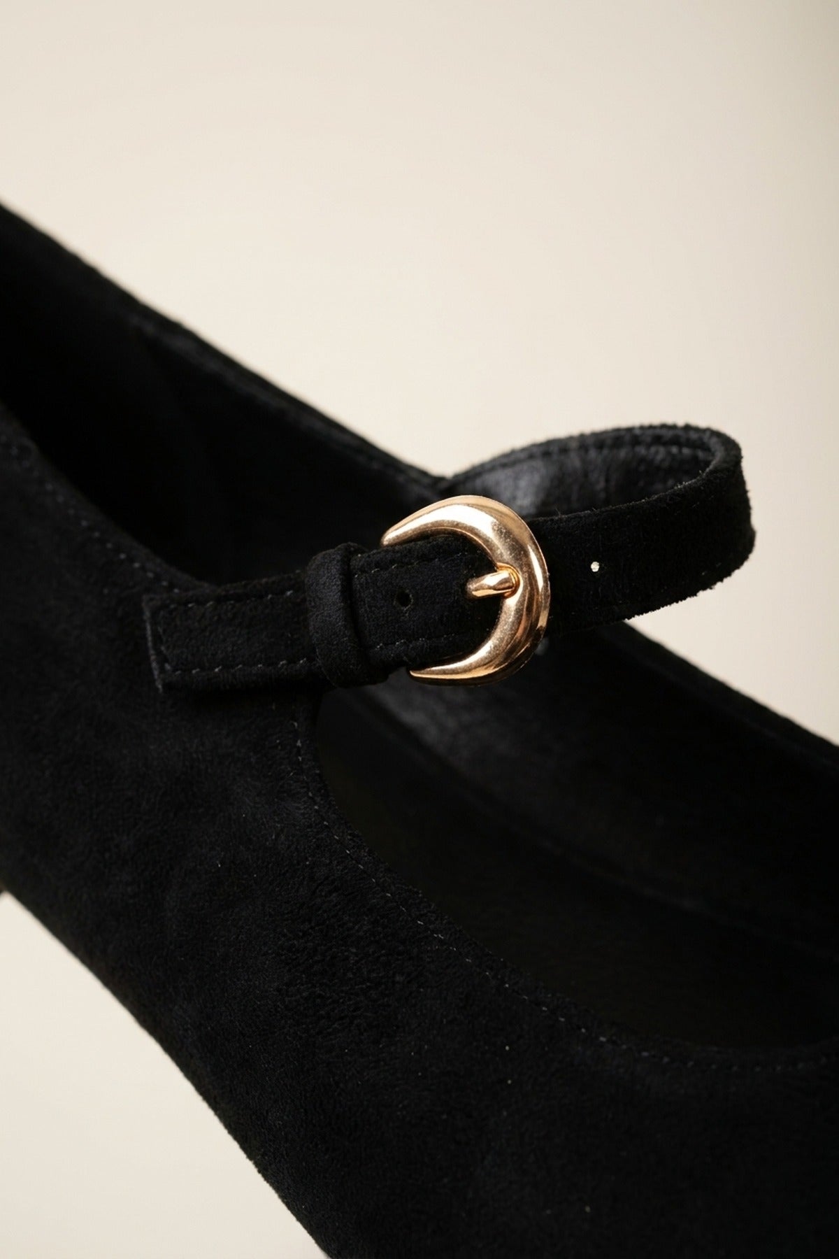 Constance Faux Suede Mary Jane Ballet Flats - Black