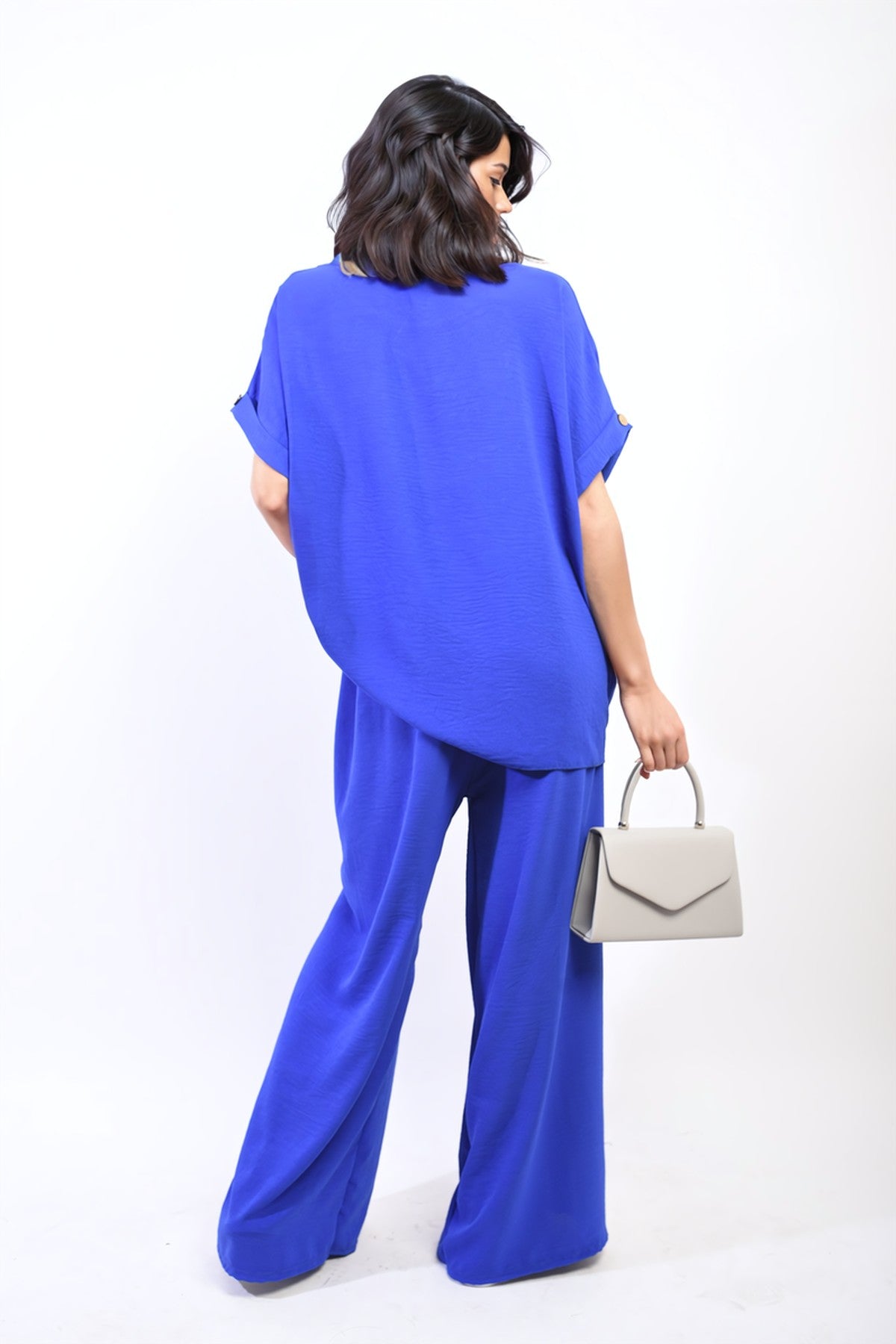 Hailey Oversized Top And Wide Leg Trousers Co-ord Set - Royal