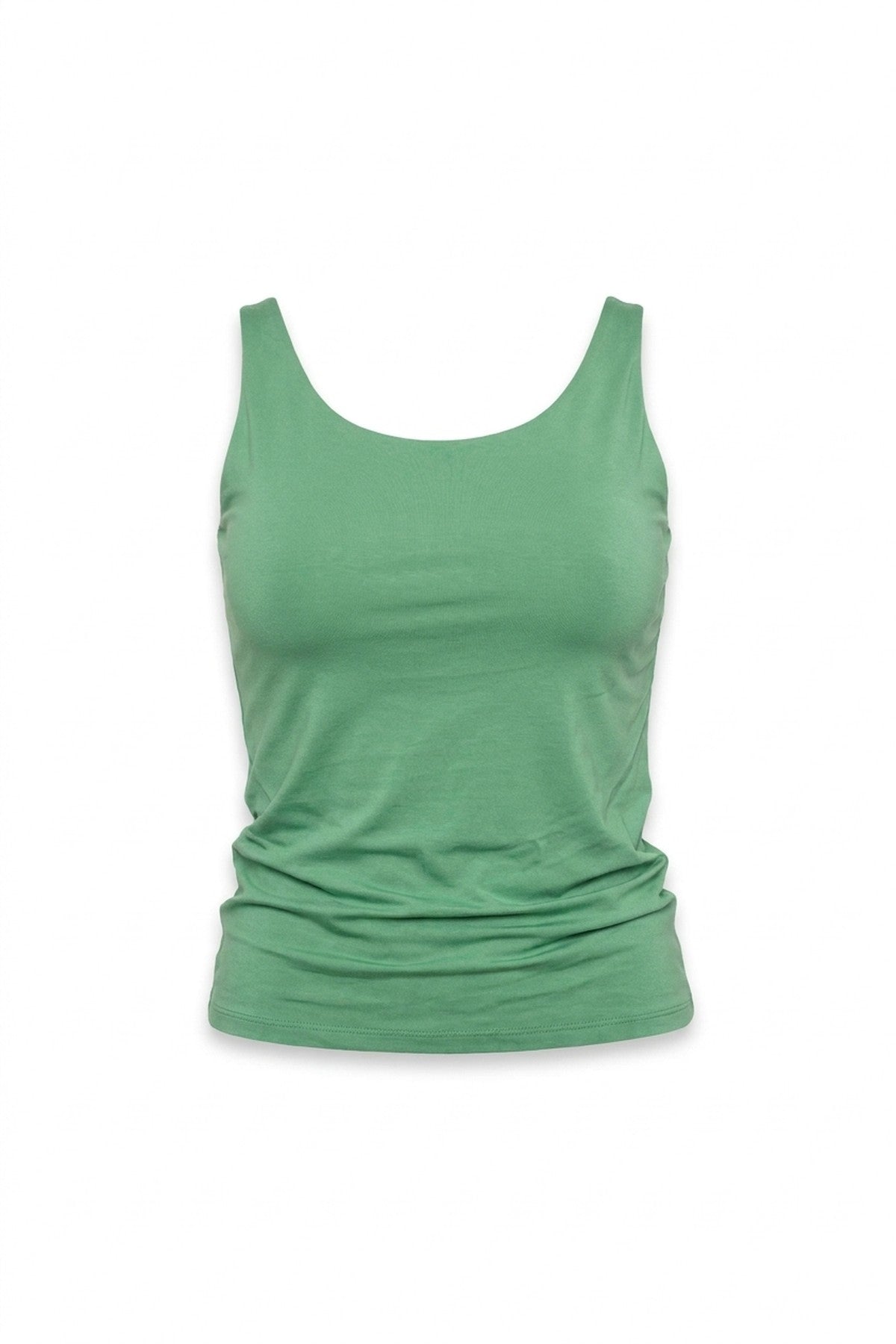 Hallie Scoop Neck Tank Top - Green_wb