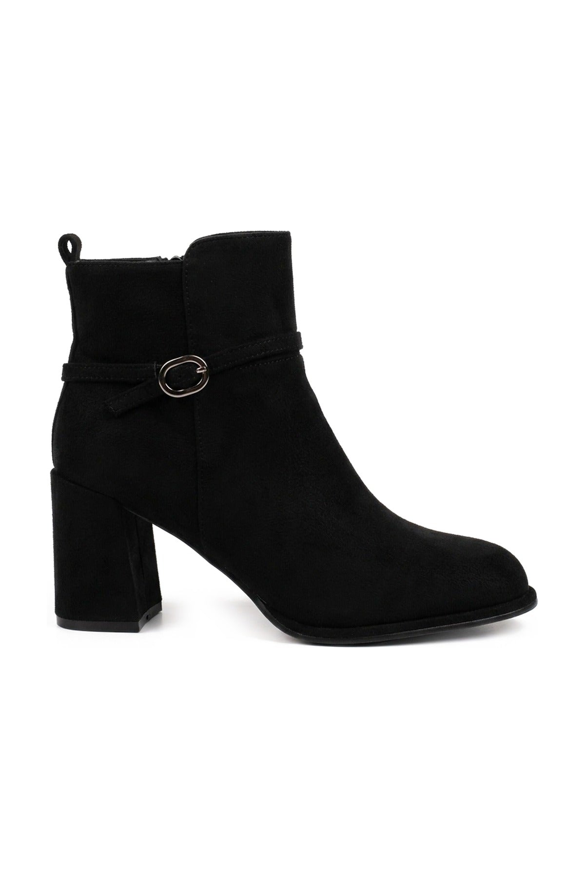 Henrietta Faux Suede Ankle Boots - Black_wb