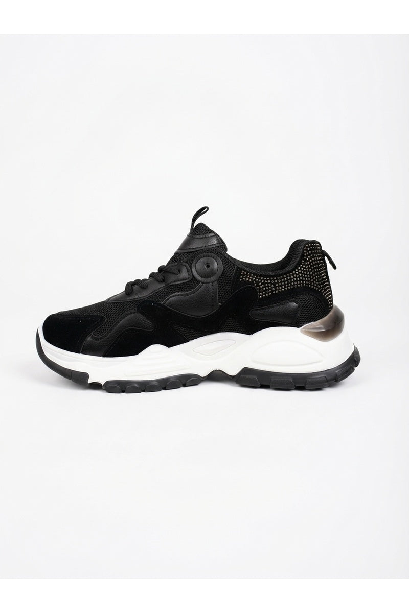 Ivy Studded Chunky Trainers - Black