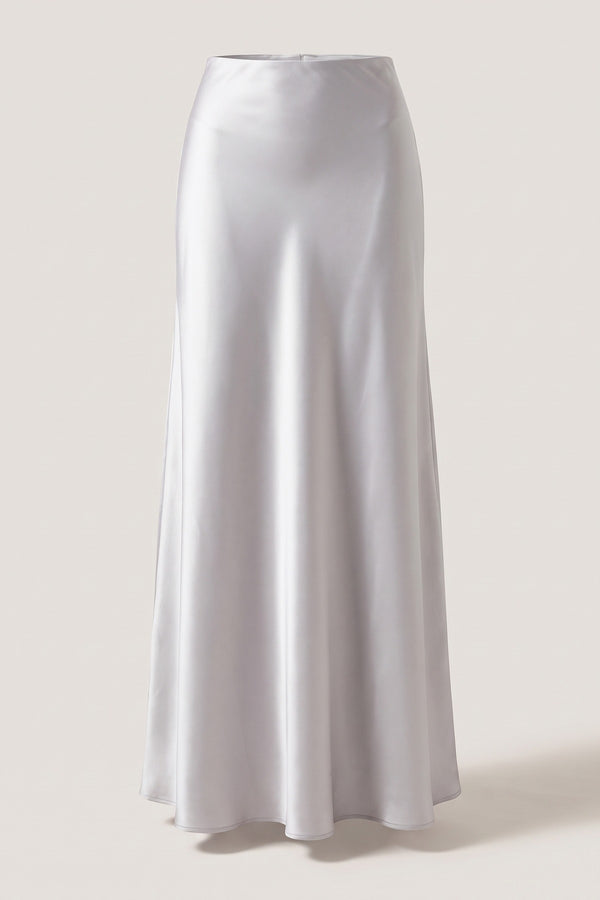 Estella Lightweight High Waisted Maxi Skirt - Grey