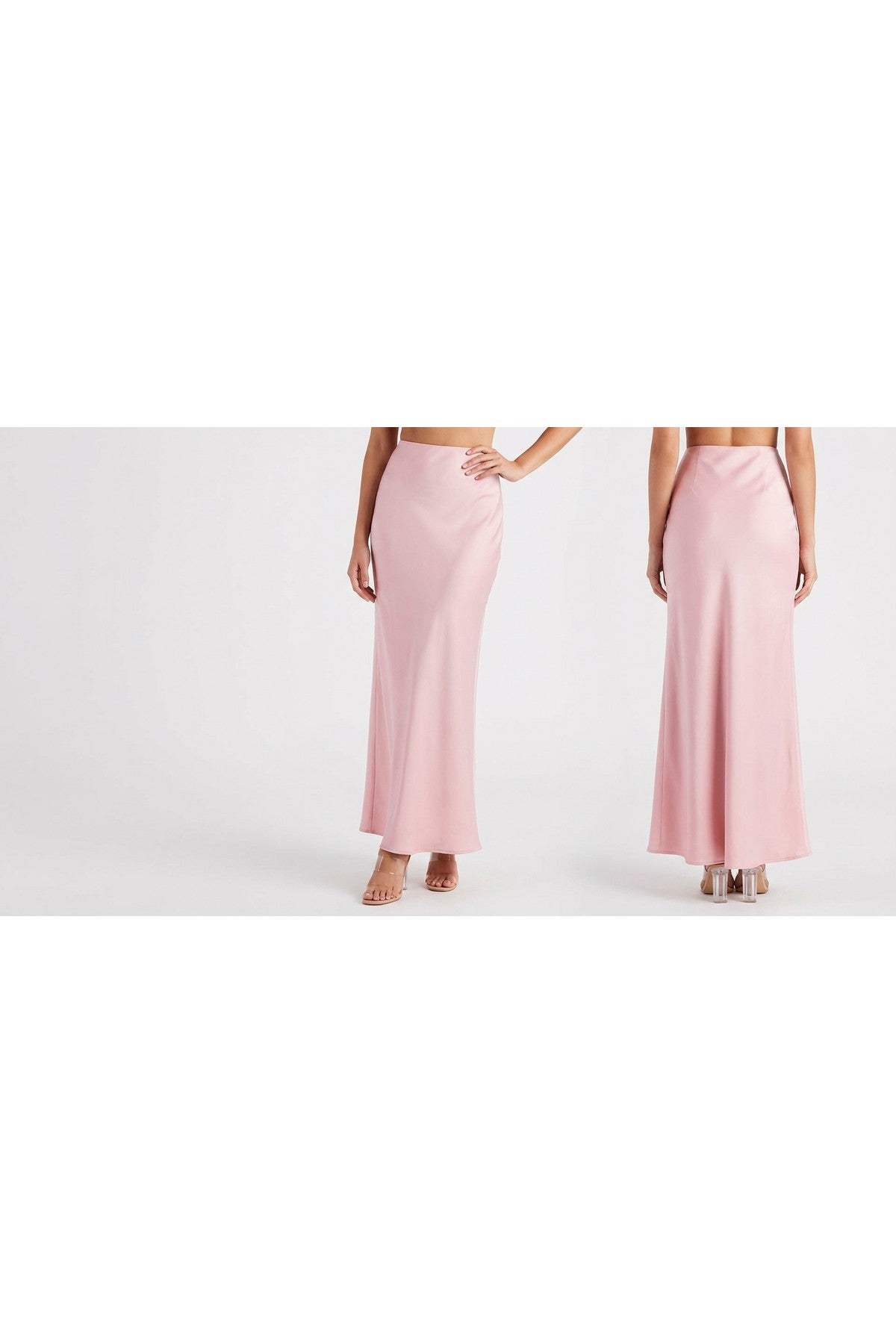 Estella Lightweight High Waisted Maxi Skirt - Baby Pnk
