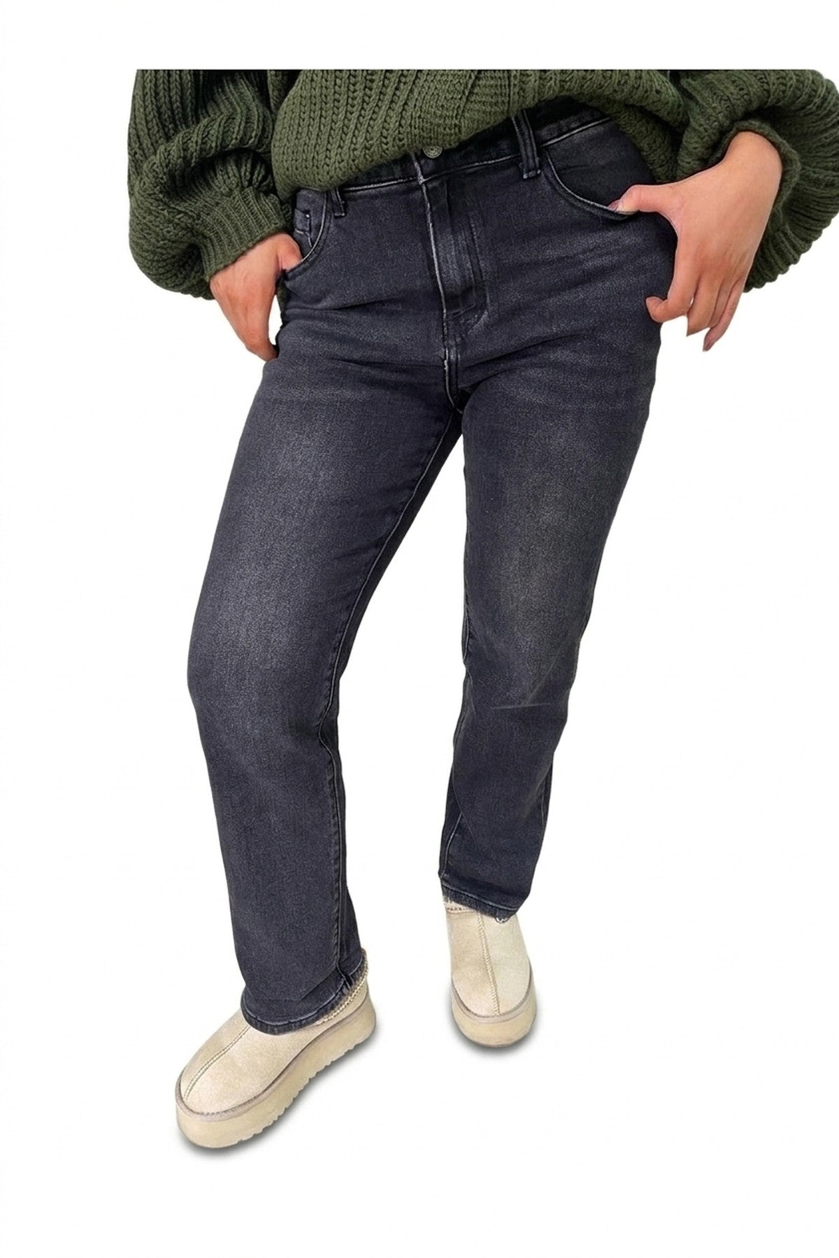 Kathryn Straight Leg High Waist Jeans - Black_wb