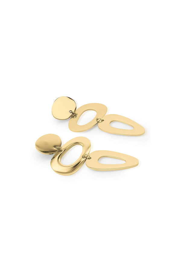 Iris Sculptural Drop Earrings by ARIIRA, featuring elegant gold tones and fluid shapes for modern self-expression.