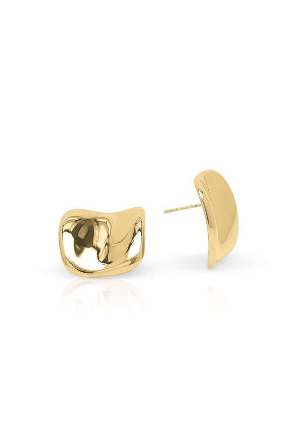 Lara Organic Drop Studs - Gold