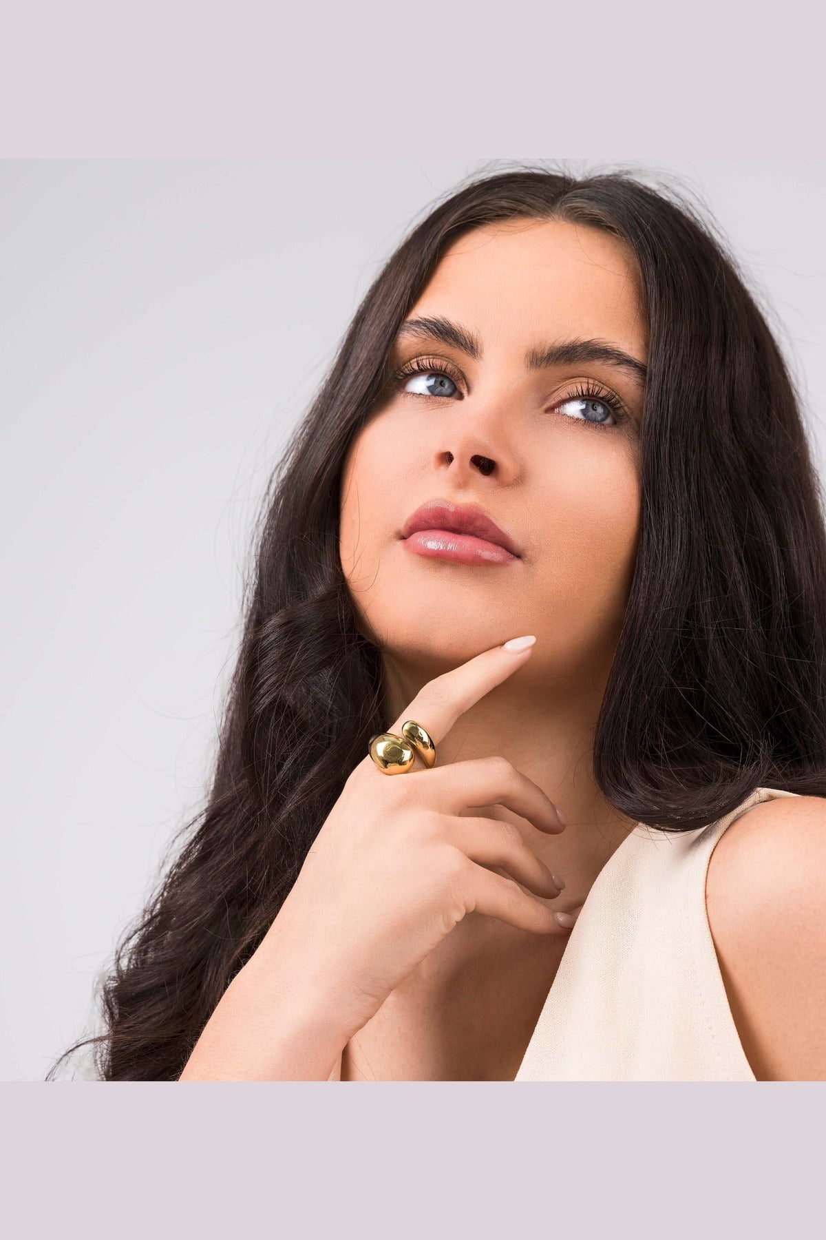 Inaya Sculptural Open Dome Ring - Gold