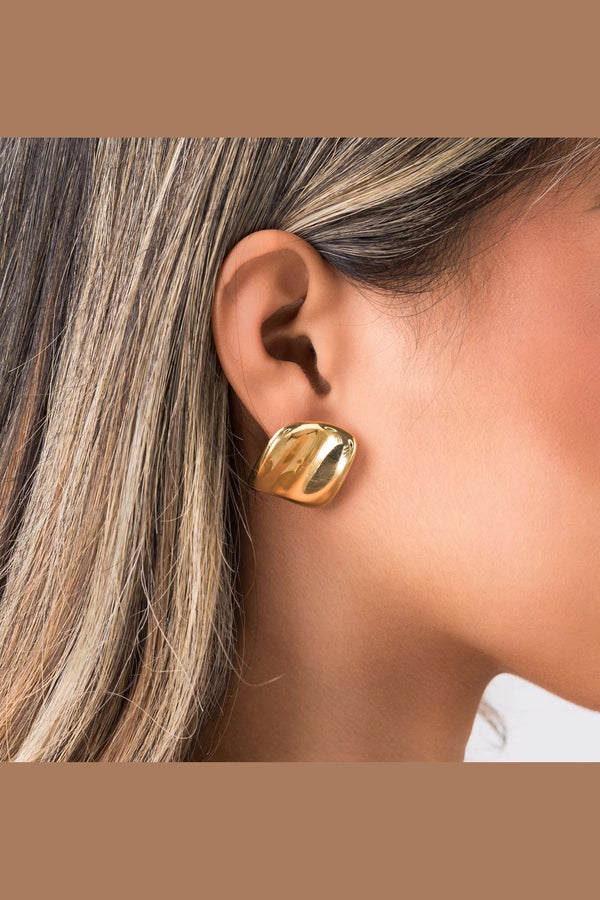 Lara Organic Drop Studs - Gold