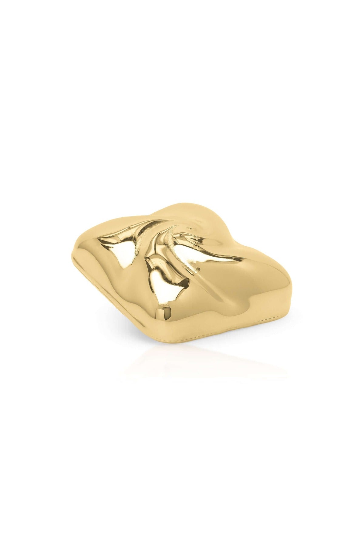 Gold Mira Sculpted Stud Earrings by ARIIRA, featuring gentle swirls and a polished, sculptural design.