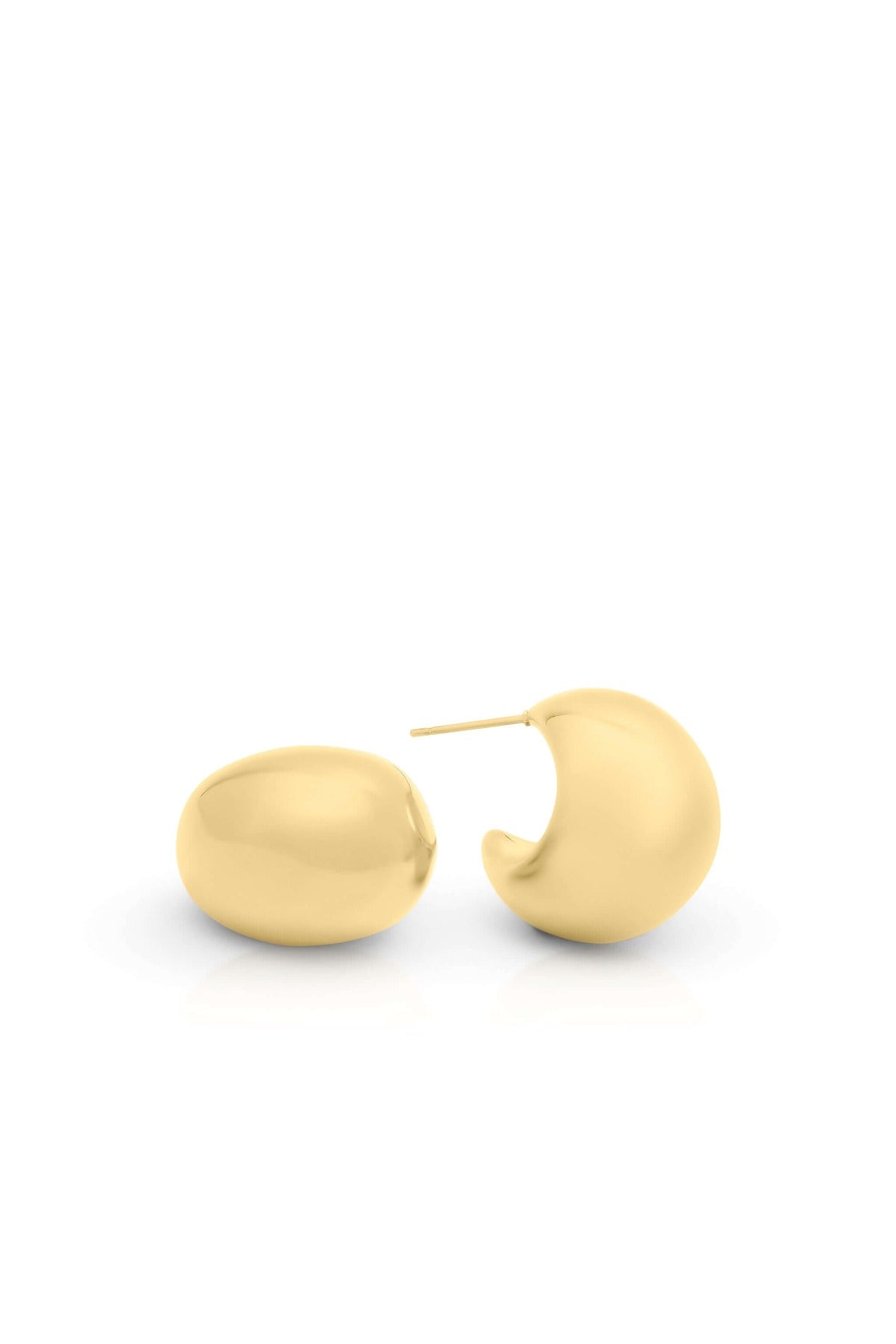 Sana Gold Sculpted Dome Earrings by ARIIRA, polished gold-plated studs with a modern rounded silhouette.