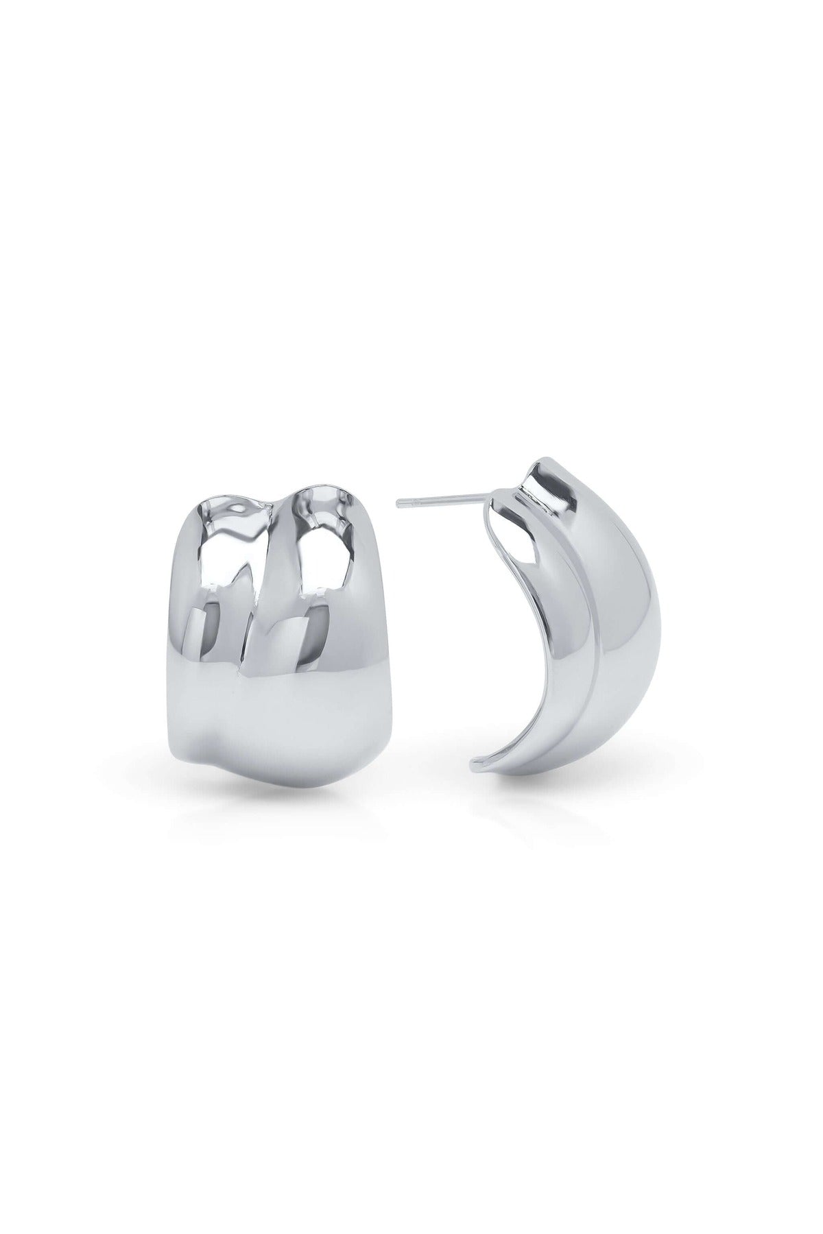 Lyra Sculpted Mini Hoops - Silver