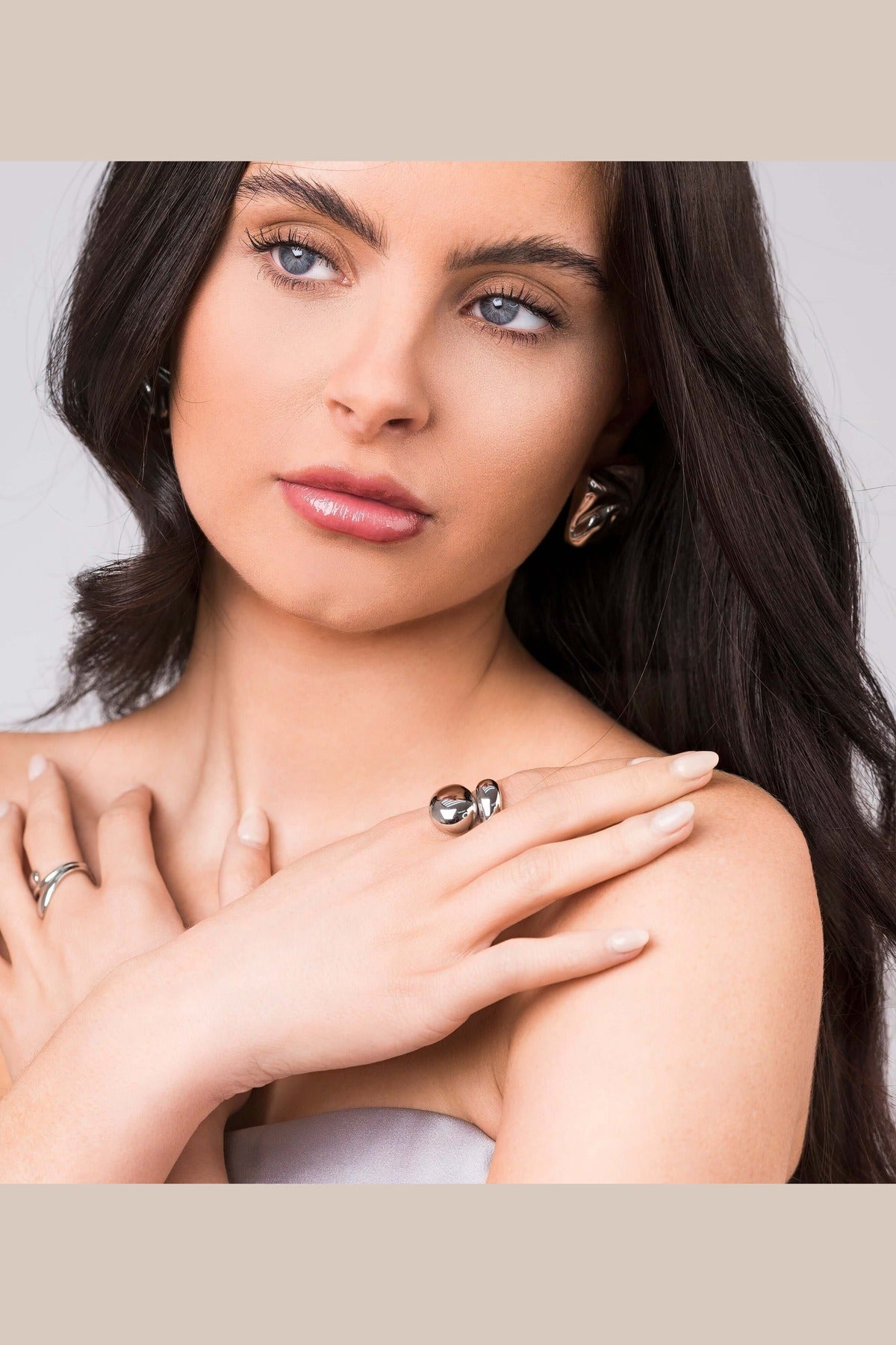 Inaya Sculptural Open Dome Ring - Silver