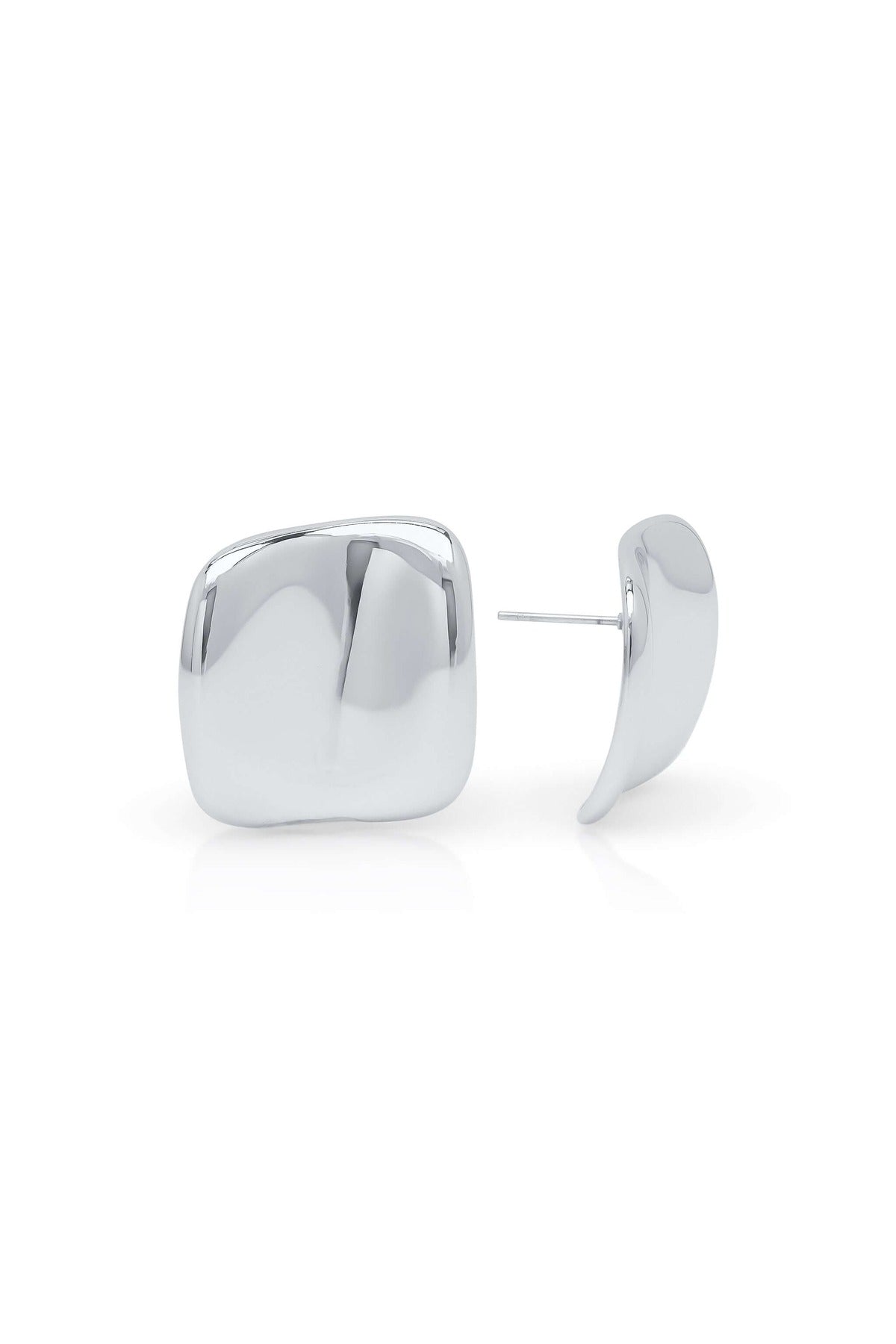 Lara Organic Drop Studs - Silver