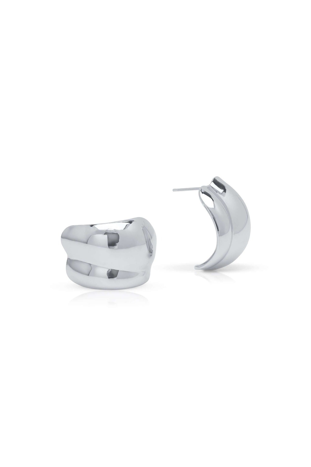 Lyra Sculpted Mini Hoops - Silver