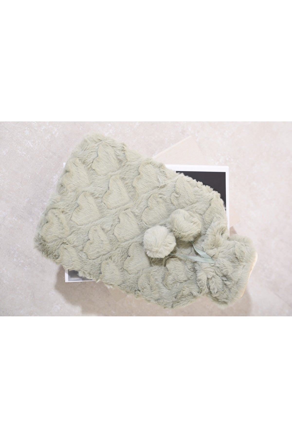 Ivy Faux Fur Hot Water Bottle - Light Green