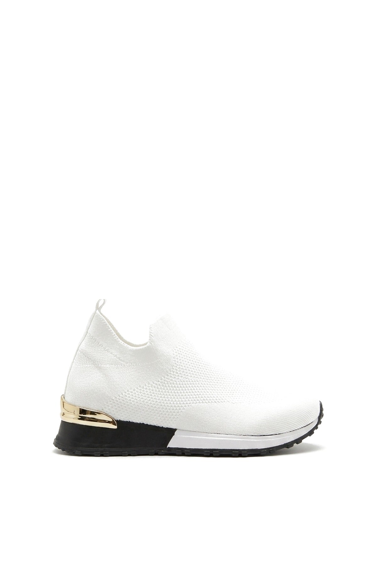 Jessi Slip On Sock Wedge Trainers - White