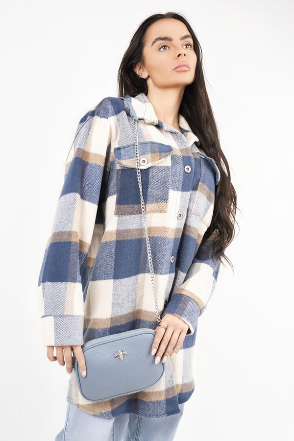 Jinaya Mini Shoulder Bag With Bee Detail - Blue