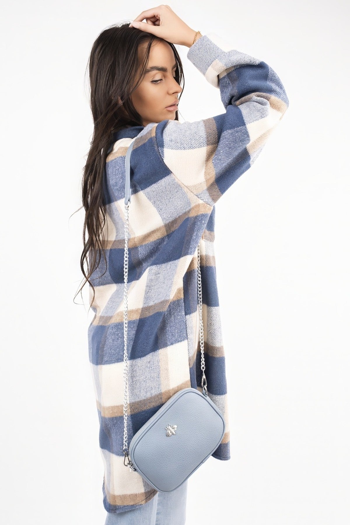 Jinaya Mini Shoulder Bag With Bee Detail - Blue
