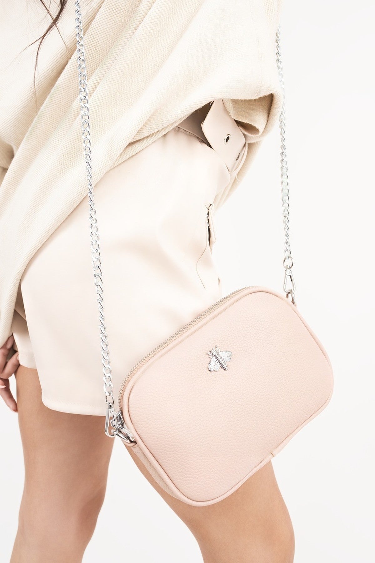 Jinaya Mini Shoulder Bag With Bee Detail - Pink